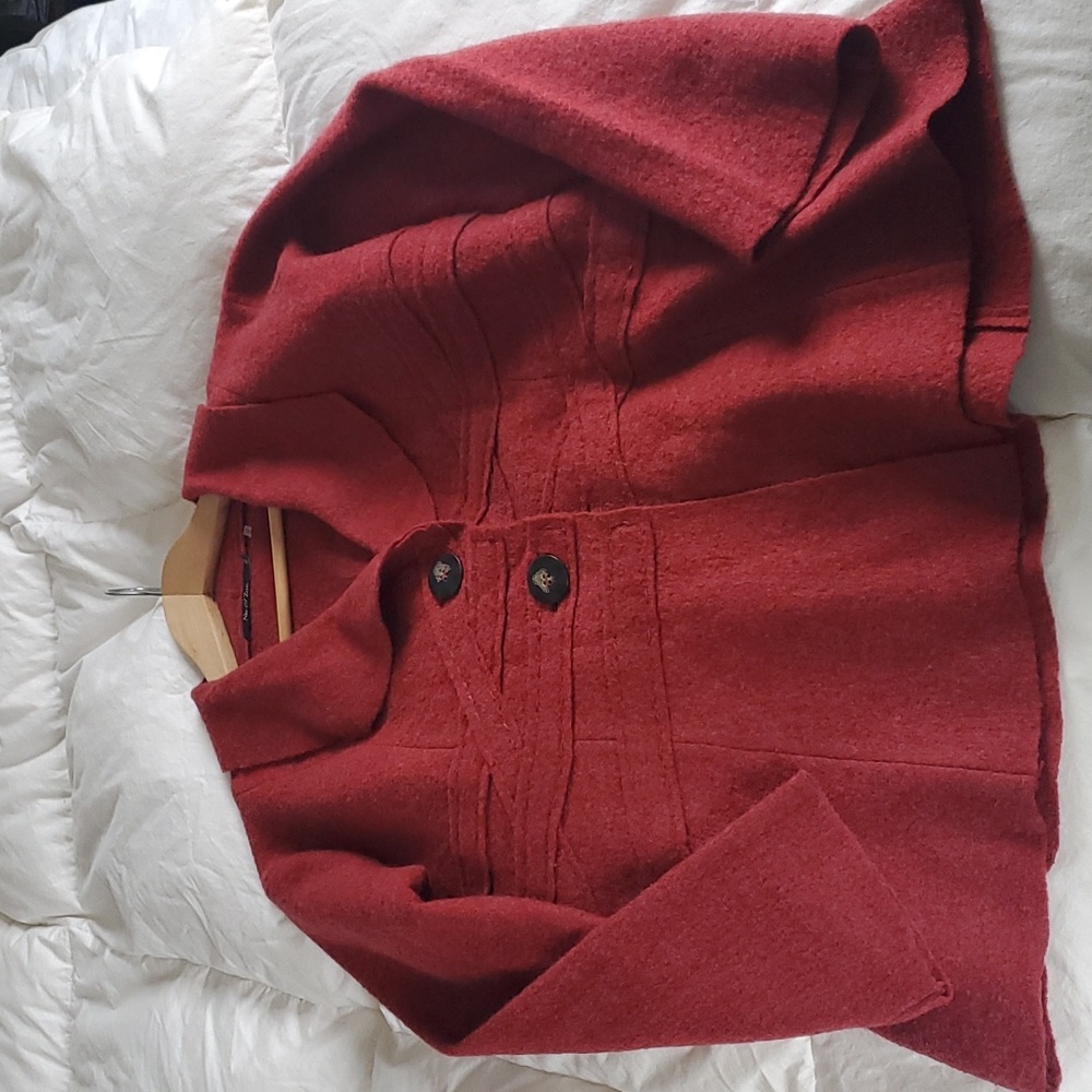 Nic + Zoe Red Wool Blazer Jacket Size PL - Picture 2 of 8